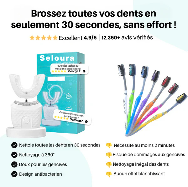 Brosse Seloura Montréal — Nettoyage digne d’un dentiste en 30 secondes, mains libres